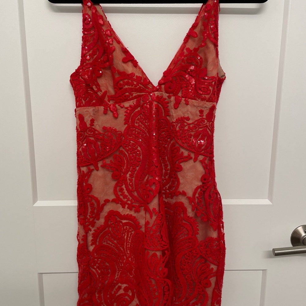 Red Sequin Free People Dress